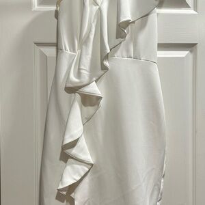 Elegant White Ruffle Dress